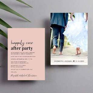 Invitación de recepción de boda con rubor de foto