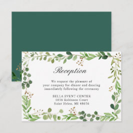 Invitación de recepción de boda con vegetación bot