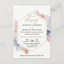 Invitación de recepción de boda de acuarela floral