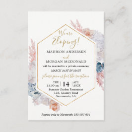 Invitación de recepción de boda de acuarela floral