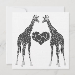 Invitación de recepción de boda de amor de jirafa