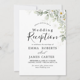 Invitación de Recepción de Boda de Elegante Verdor