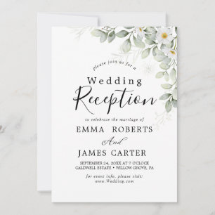 Invitación de Recepción de Boda de Elegante Verdor