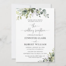 Invitación de recepción de boda de eucalipto