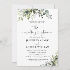 Invitación de recepción de boda de eucalipto
