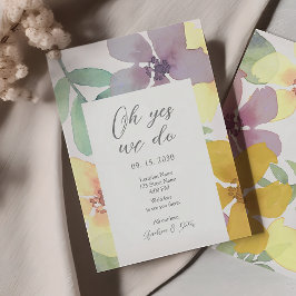 Invitación de recepción de boda de flores silvestr