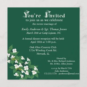 Invitación de recepción de boda de Kousa Dogwood