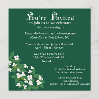 Invitación de recepción de boda de Kousa Dogwood