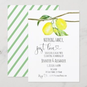 Invitación de recepción de boda de limón