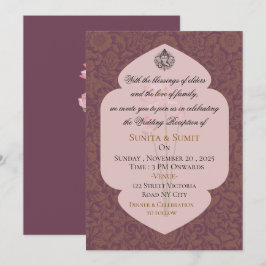 Invitación de Recepción de Boda de Lujo en la Indi