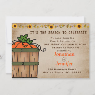 Invitación de recepción de boda de otoño