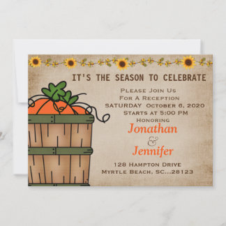 Invitación de recepción de boda de otoño