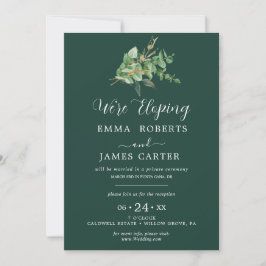 Invitación de recepción de boda Emerald Greenery