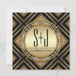 Invitación de Recepción de Boda en Estilo Art Deco