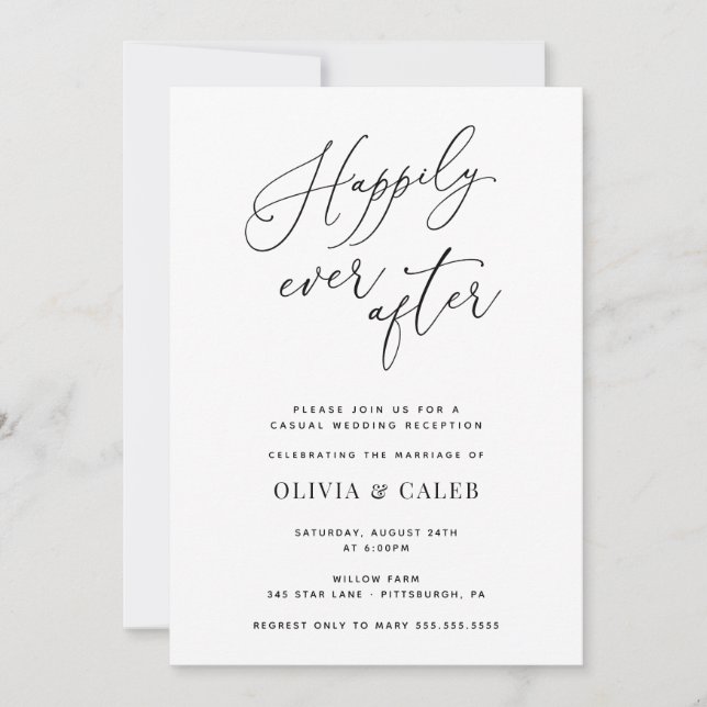 Invitación de recepción de boda Felices para siemp (Anverso)