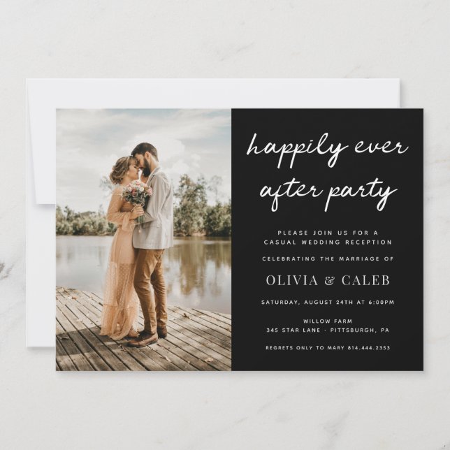 Invitación de recepción de boda Felices para Siemp (Anverso)