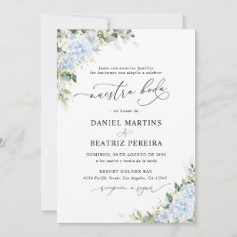 Invitación de recepción de boda floral de Hortensi