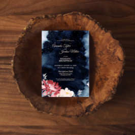 Invitación de recepción de boda floral de noche es