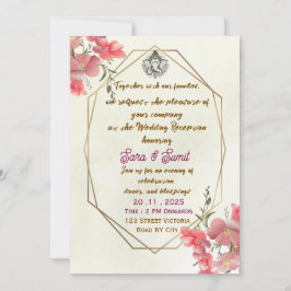 Invitación de recepción de boda india elegante