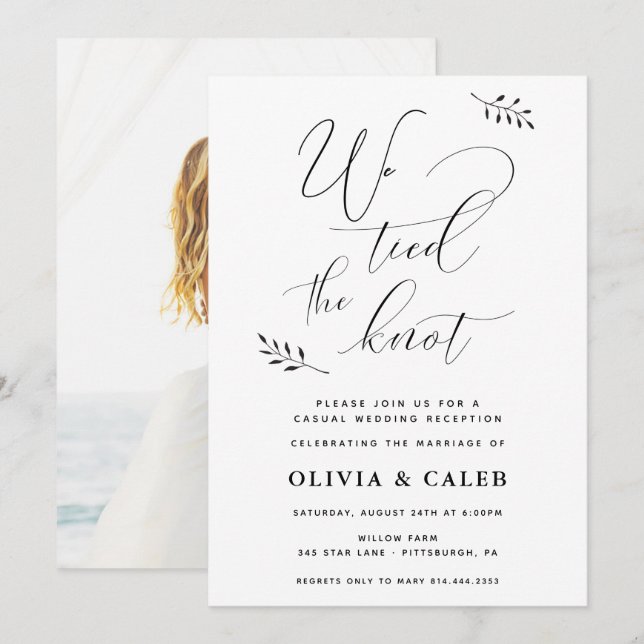 Invitación de recepción de boda informal (Anverso / Reverso)