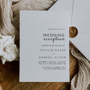 Invitación de recepción de boda minimalista