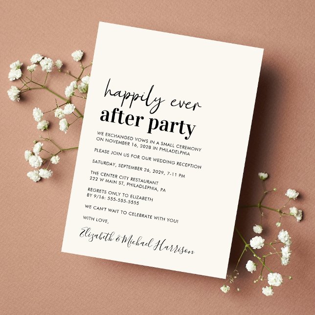 Invitación de recepción de boda minimalista modern (Subido por el creador)