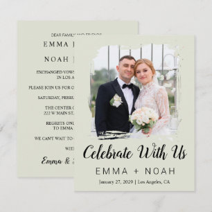 Invitación de recepción de boda moderna elegante