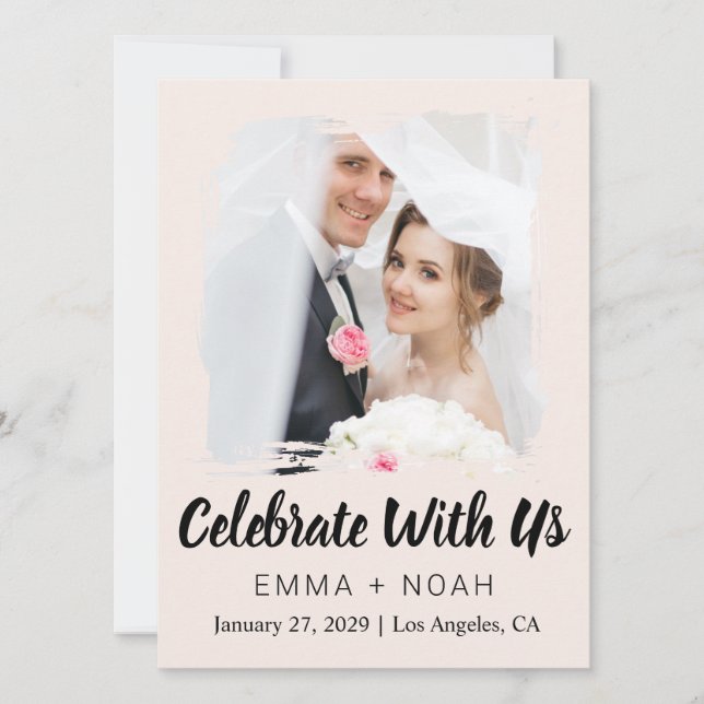 Invitación de recepción de boda moderna elegante (Anverso)