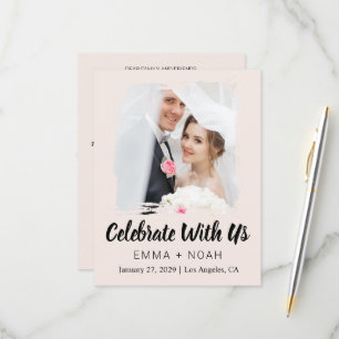 Invitación de recepción de boda moderna elegante