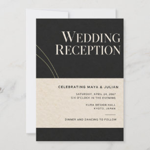 Invitación de recepción de boda moderna japonesa S