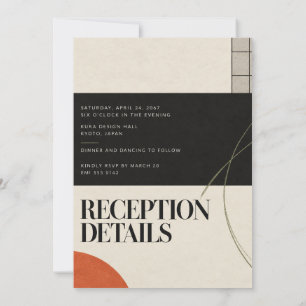 Invitación de recepción de boda moderna japonesa S