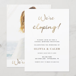 Invitación de recepción de boda Nos estamos escapa