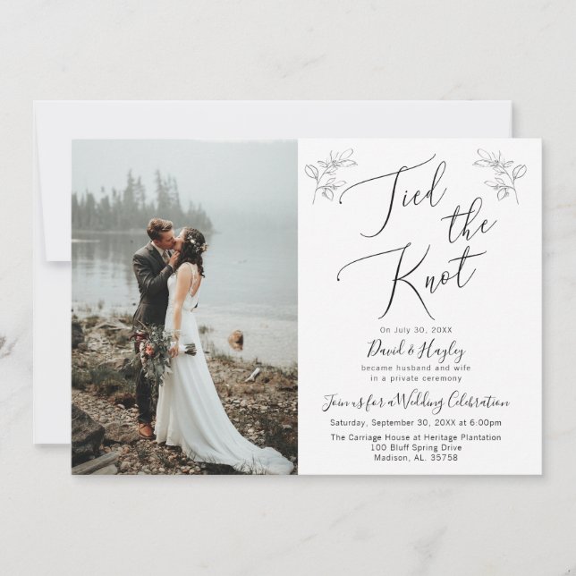 Invitación de recepción de boda Nos hemos casado (Anverso)