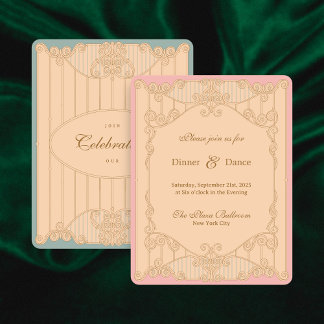Invitación de recepción de boda Ornate Art Nouveau
