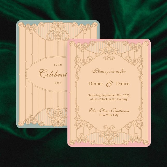 Invitación de recepción de boda Ornate Art Nouveau (Subido por el creador)