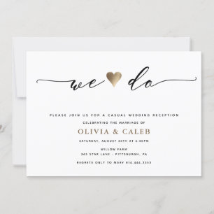 invitación de recepción de boda recién casados