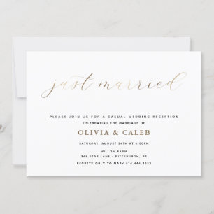 invitación de recepción de boda recién casados