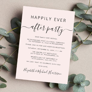 Invitación de recepción de boda rosa chic