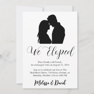 invitación de recepción de boda secreta en blanco 