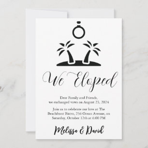 invitación de recepción de boda secreta en blanco 