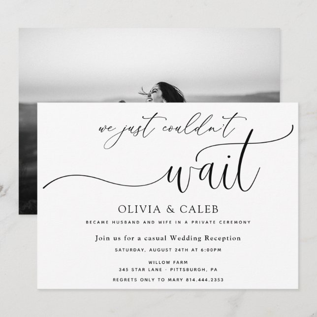invitación de recepción de boda We Just Couldn't W (Anverso / Reverso)