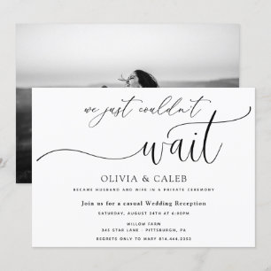 invitación de recepción de boda We Just Couldn't W