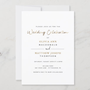 invitación de recepción de celebración de boda de