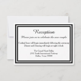 Invitación de recepción de doble borde negro