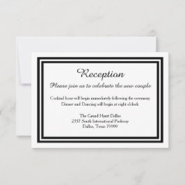 Invitación de recepción de doble borde negro