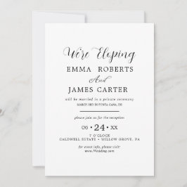 Invitación de Recepción de Elopement de Caligrafía