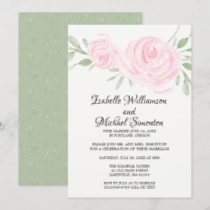 Invitación de Recepción de Elopement de Rosas Rosa
