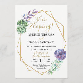 Invitación de recepción de elopement de suculentas