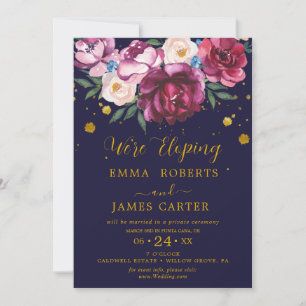 Invitación de recepción de elopement floral de oto