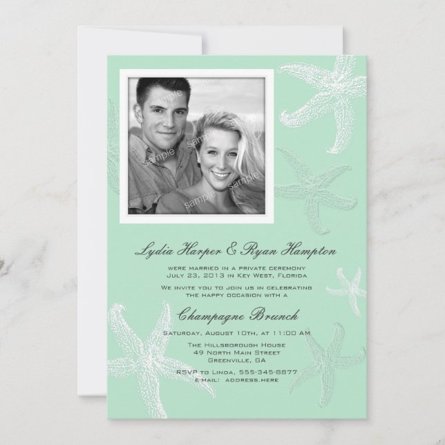 Invitación de recepción de fotos de Starfish Lucit (Anverso)